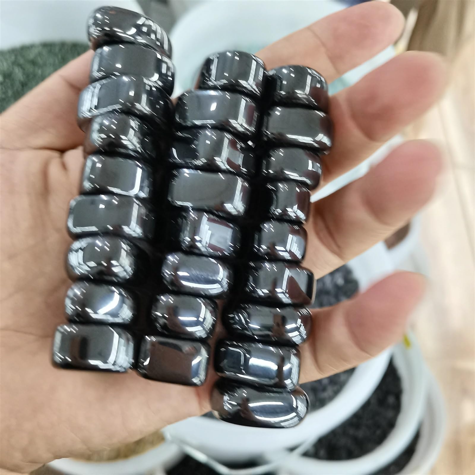 Amazon.com: KatLin Natural Stone Polished Black Magnetite Palm